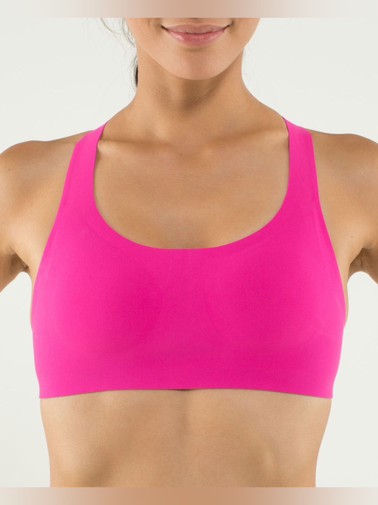 Lululemon Itty Bracer Sports Bra In Raspberry Glo Light Hot Pink Size 36a